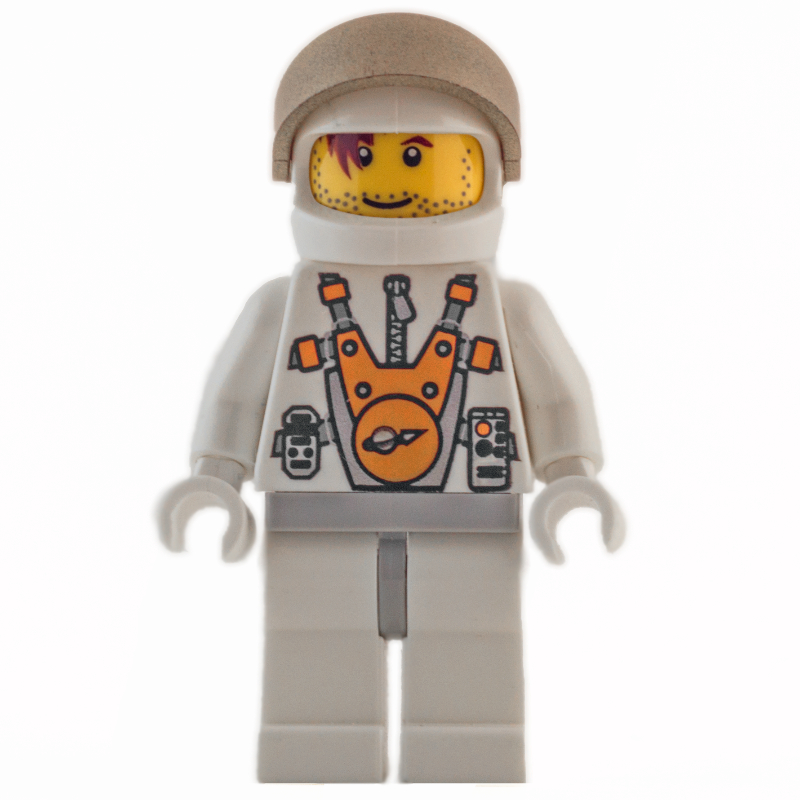 Lego Mars Astronaut, Stubble, Printed Hair over Eyes