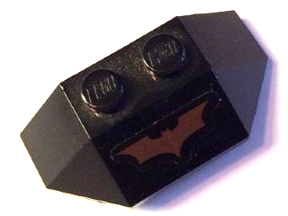 Lego Wedge 2 x 4 Triple with Copper Bat Batman Logo Pattern (Sticker) - Set 7886