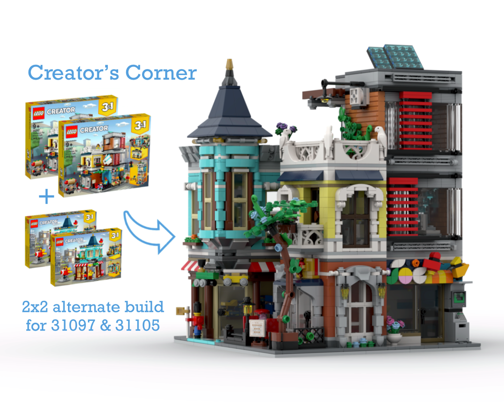 Lego Creator's Corner modular - 2x2 alternate build for 31097 and 31105