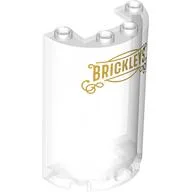 Cylinder Half 2 x 4 x 5 with 1 x 2 cutout with Gold Sign, 'BRICKLEYS' Print