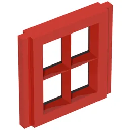 Window Pane 1 x 2 x 2 for Slotted Bricks / Red
