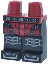 Hips and Black Legs with Light Bluish Gray Straps and Knee Pads, Silver Belt Buckle and Boot Tips Pattern