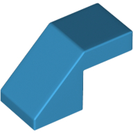 Lego Brick Sloped 45° 2 x 1 with 2/3 Inverted Cutout and no stud / Dark Azure