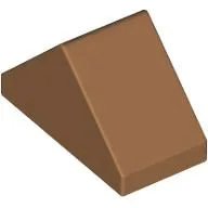 Brick Sloped 45° 2 x 1 Double with Inside Stud Holder / Medium Nougat