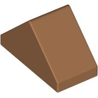 Lego Brick Sloped 45° 2 x 1 Double with Inside Stud Holder / Medium Nougat