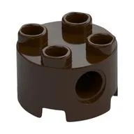Brick Round 2 x 2, Pin Holes / Dark Brown