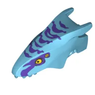 Creature Body Part, Banshee Head with Dark Purple Markings, Bright Light Orange Eyes Print