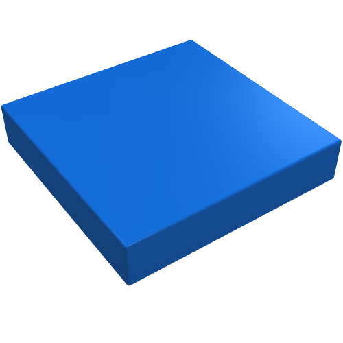 Lego Tile 2 x 2 without Groove / Blue