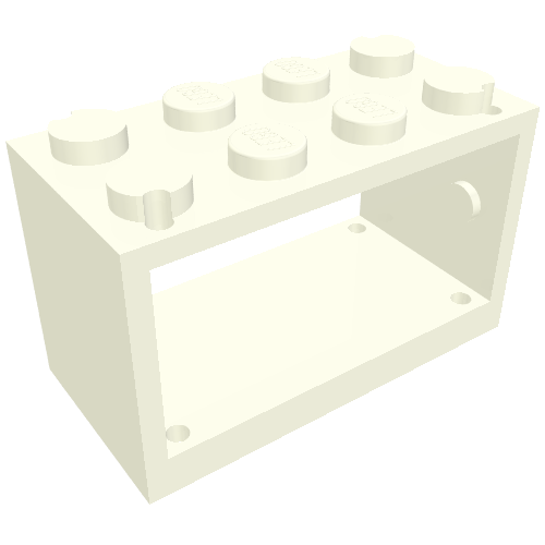 Lego String Reel 2 x 4 x 2 Holder With Closed Studs / White