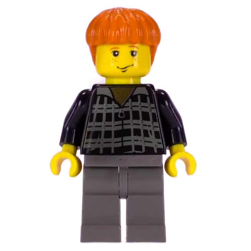 Lego Ron Weasley, Yellow Skin, Plaid Sweater