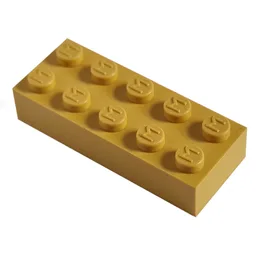 Modulex Brick 2 x 5 with M on Studs / Modulex Light Orange