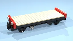 4-Wheel Flatbed Wagon (SNOT, red, 8 studs wide)