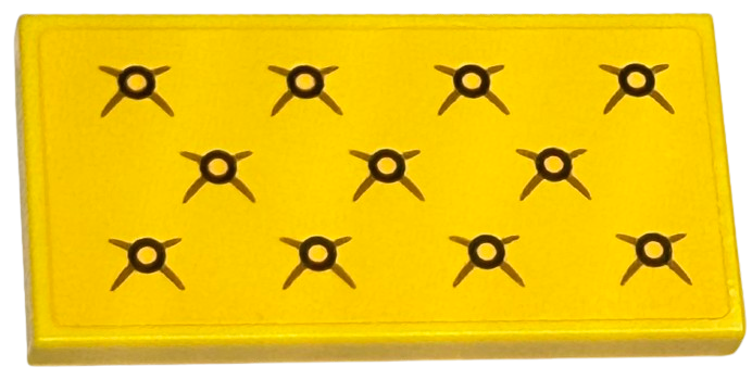 Lego Tile, Modified 2 x 4 Inverted with Cushion with Black Buttons Pattern (Sticker) - Set 76412