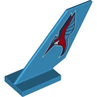 Tail Shuttle with Red and Blue Hummingbird Print / Dark Azure