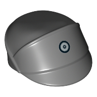 Lego Hat / Cap Imperial Officer with Silver and Black Code Disc Print / Dark Bluish Gray