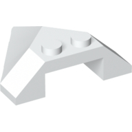 Lego Brick Wedged, Sloped 4 x 4 Pointed / White