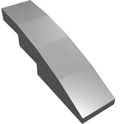 Brick Curved 4 x 1 No Studs [Stud Holder with Symmetric Ridges] / Flat Silver