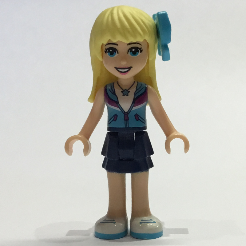 Lego Stephanie - Azure Shirt, Dark Blue Skirt, Bow Tie