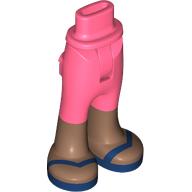 Lego Minidoll Hips and Trousers with Back Pockets with Medium Brown Feet, Dark Blue Sandals print