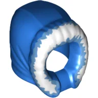 Hood Fur-lined, Short, Narrow Facial Opening with Bright Light Blue Fur Edge Pattern / Blue