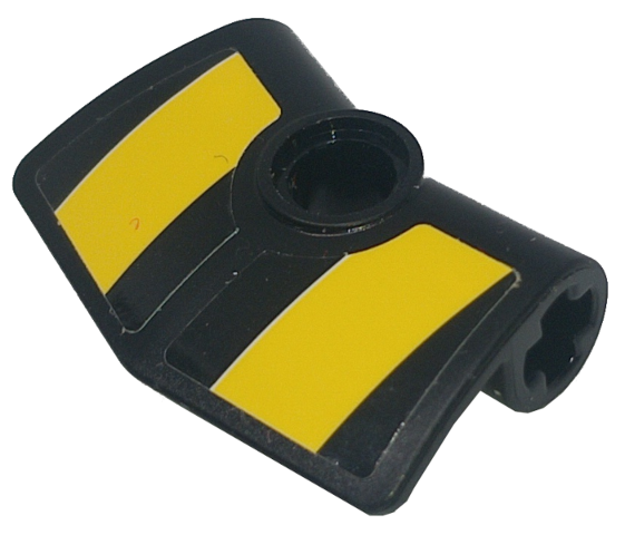 Lego Technic, Panel Curved # 3 2 x 3 x 1 Angled with Yellow Stripes Pattern (Stickers) - Set 42151