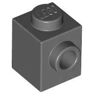Brick Special 1 x 1 with Stud on 1 Side / Dark Bluish Gray