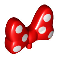 Lego Headwear Accessory Bow Large with Small Pin and 6 White Polka Dots on Front and Back Print
