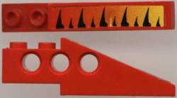 Lego Technic Slope 6 x 1 x 1 2/3 with Tiger Stripes and Yellow-up-to-Red Fade Pattern Right (Sticker) - Set 8229