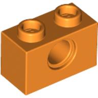 Lego Technic Brick 1 x 2 [1 Pin Hole] / Orange