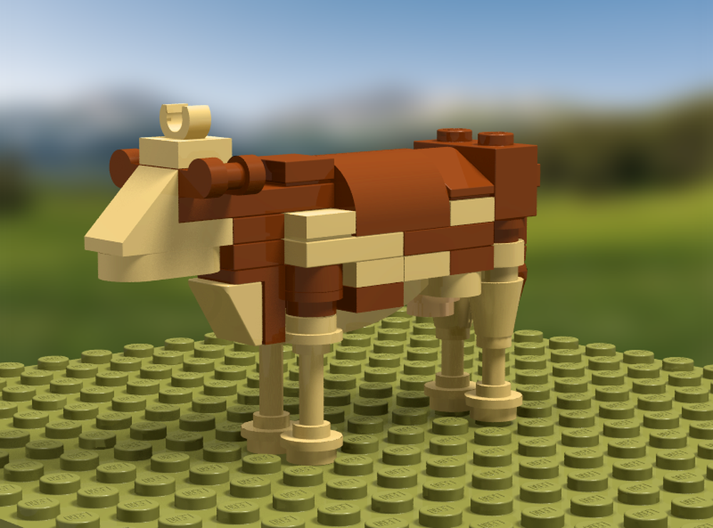Lego Alpine Cow #1 (minifigure-scale)