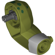 Lego Bigfig Arm, Left, Stud on Wrist, Dark Green Spots and Silver Wrist Bracelet print