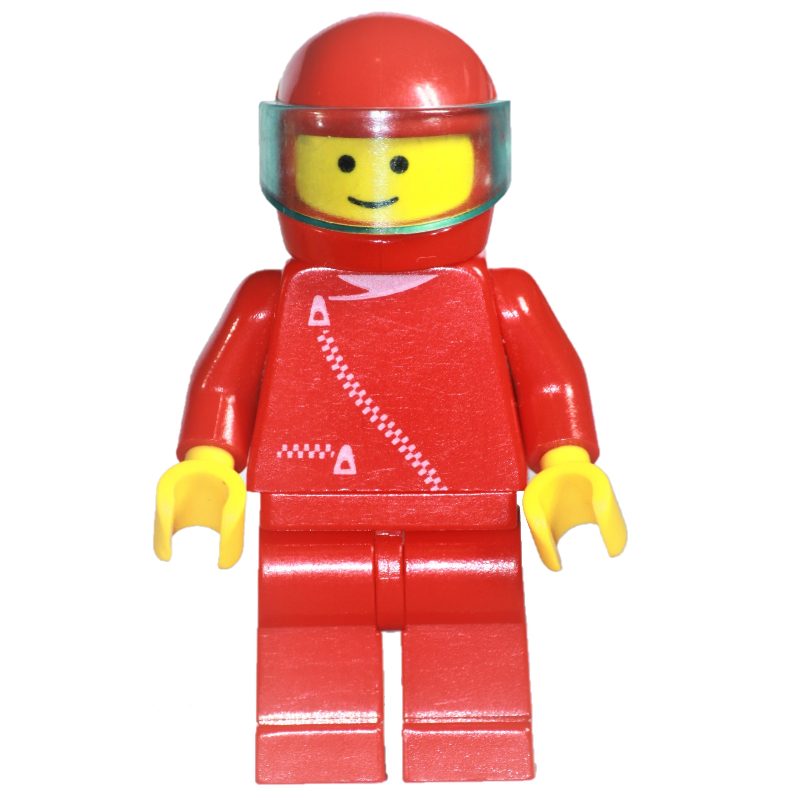 Lego Man, Red Jacket with Zipper, Red Helmet with Visor (3626b Head)