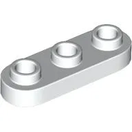 Plate Special 1 x 3 Rounded with 3 Open Studs / White
