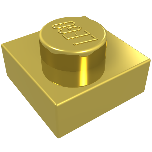 Lego Plate 1 x 1 / Chrome Gold