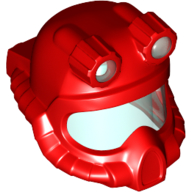 Lego Helmet Underwater Diver with Trans-Light Blue Visor and Headlamps / Red