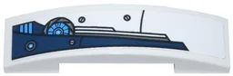Slope, Curved 4 x 1 x 2/3 Double with Dark Blue Stylized Wing Pattern Model Right Side (Sticker) - Set 70007