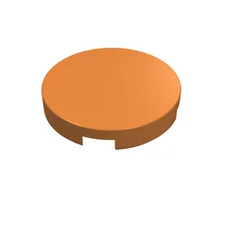 Tile Round 2 x 2 with Bottom Cross / Medium Nougat