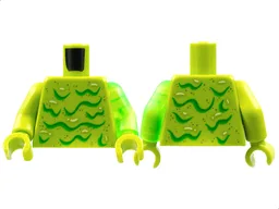 Torso Silver Speckles, Bright Green Wavy Lines Pattern / Trans-Bright Green Arm Left / Lime Arm Right / Lime Hands