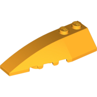 Lego Brick Wedged, Curved 6 x 2 Left, Inner Ridges / Bright Light Orange