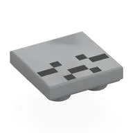 Tile Special 2 x 2 Inverted with Pixelated Ghast Face, Frown Print / Light Bluish Gray