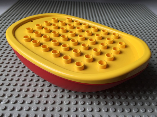 Lego Duplo Boat Hull Unitary 7 x 12 with Yellow Top (15576 / 15575)
