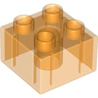 Lego Duplo Brick 2 x 2 / Trans-Orange