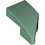 Lego Brick Wedged, Curved 2 x 1 with Stud Notch Left / Sand Green