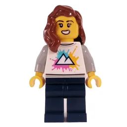 White Torso, Dark Blue Legs, Reddish Brown Hair