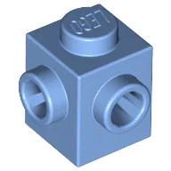 Brick Special 1 x 1 with Studs on 2 Adjacent Sides / Medium Blue