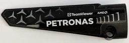 Technic, Panel Fairing # 5 Long Smooth, Side A with White 'PETRONAS', 'AMD' and 'TeamViewer', Silver Air Vents and Mercedes-Benz Logo Repeating Pattern (Sticker) - Set 42165