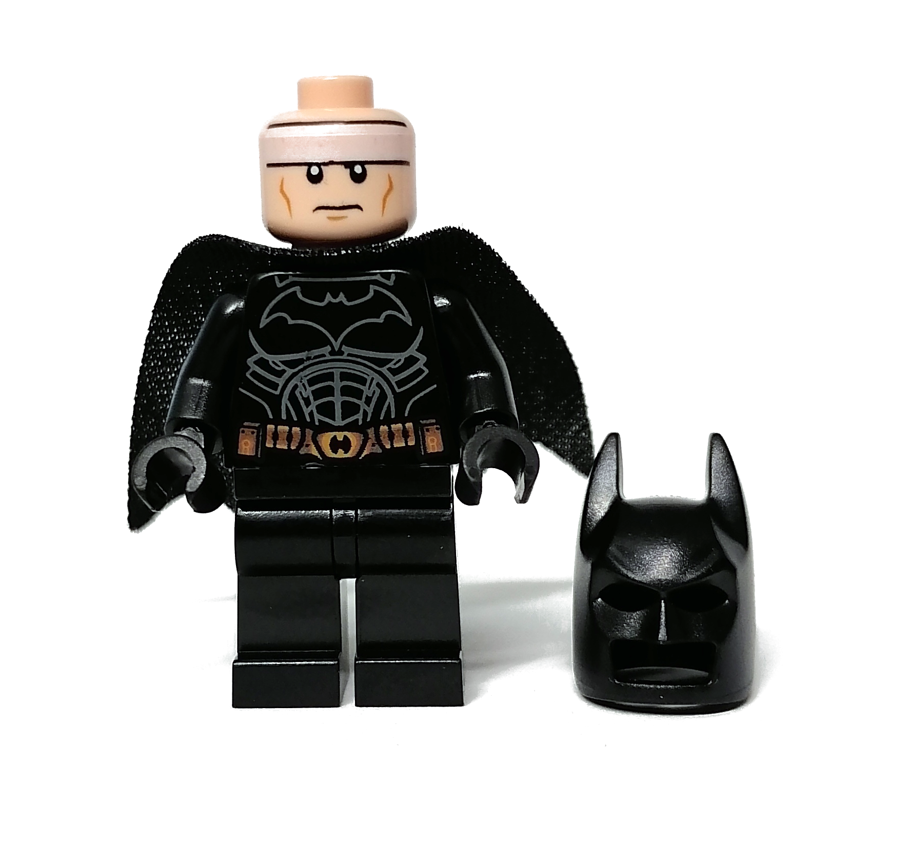 Lego Batman, Black Suit, Black Cape and Cowl, Copper Utility Belt (37157 Cape)(Dark Knight Trilogy)