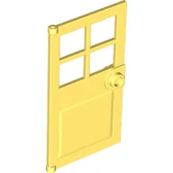 Door 1 x 4 x 6 with 4 Panes and Stud Handle / Bright Light Yellow