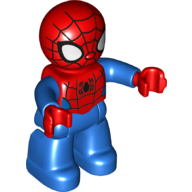 Lego Duplo Figure Spider-Man, Small Eyes, Blue and Red Print / Red