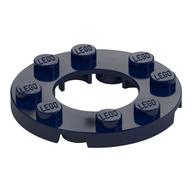 Lego Plate Round 4 x 4 with 2 x 2 Round Opening / Dark Blue
